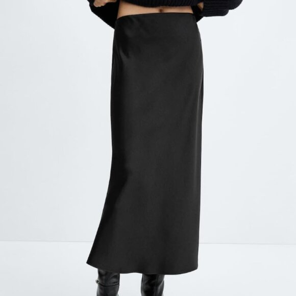 Zara Satin Effect Midi Skirt - Picture 1 of 3